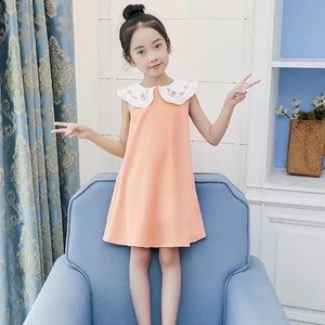 Girls Cooling Fabric Dress with Embroidered Collar